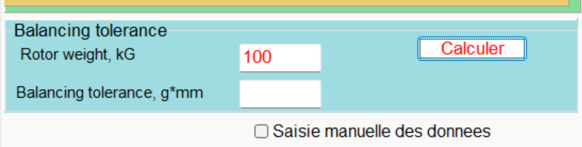 Options pour régler les unités dans le calculateur de tolérance.